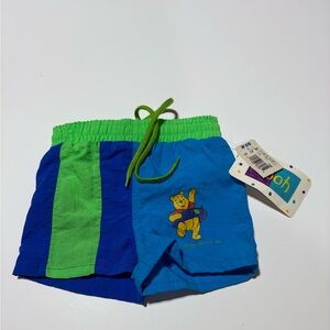 Vintage Winnie the Pooh baby boy swim trunks size 3-6 months. NWT
